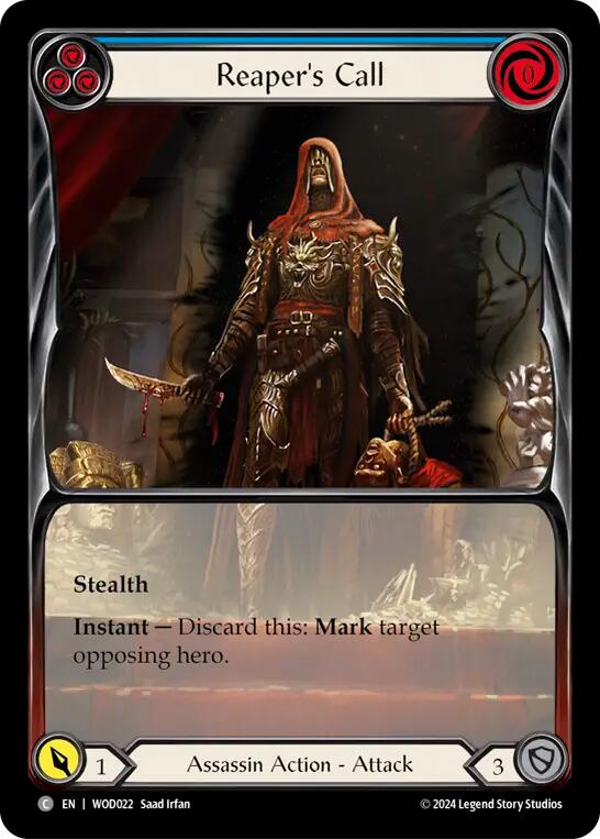 Reaper's Call (Blue) (Extended Art) [WOD022] (The Hunted Arakni, Web of Deceit Blitz Deck) | Magic Magpie