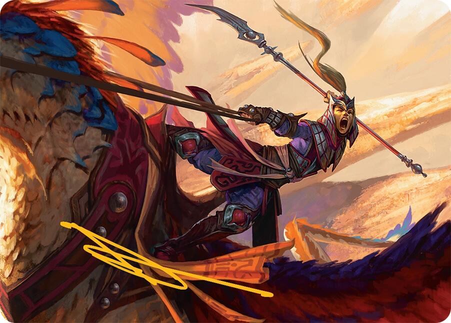 Dragonback Lancer Art Card (3/54) (Gold-Stamped Signature) [Tarkir: Dragonstorm Art Series] | Magic Magpie