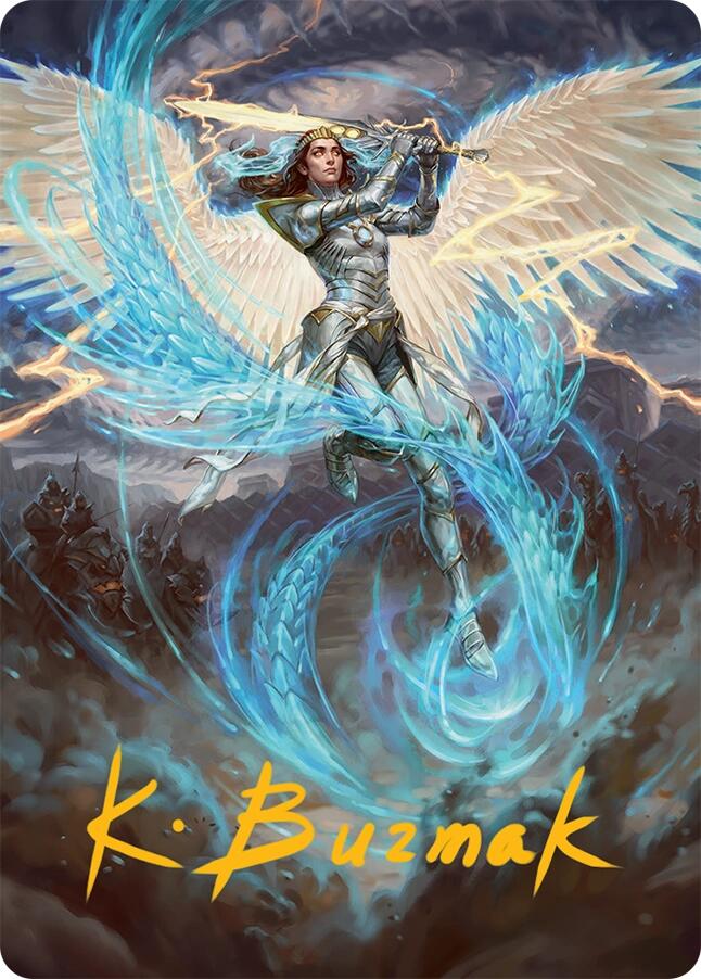 Elspeth, Storm Slayer Art Card (49/54) (Gold-Stamped Signature) [Tarkir: Dragonstorm Art Series] | Magic Magpie