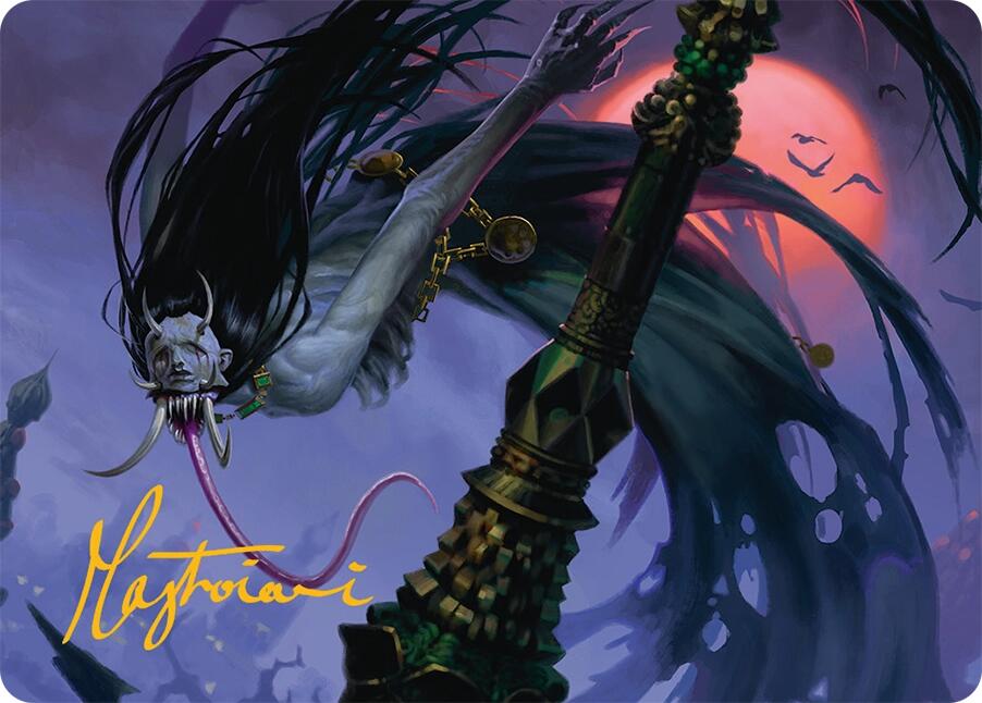 Qarsi Revenant Art Card (12/54) (Gold-Stamped Signature) [Tarkir: Dragonstorm Art Series] | Magic Magpie