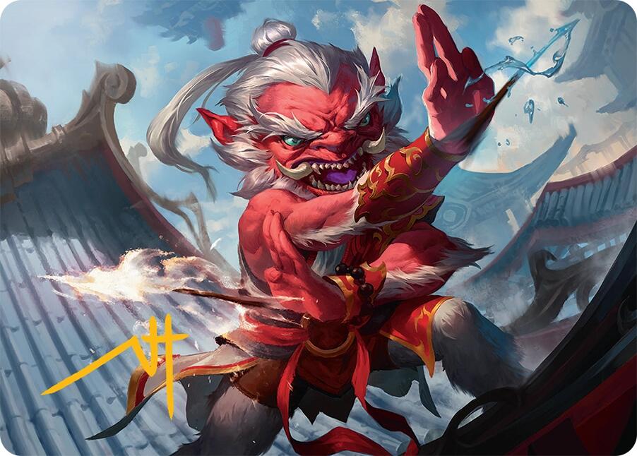 Devoted Duelist Art Card (15/54) (Gold-Stamped Signature) [Tarkir: Dragonstorm Art Series] | Magic Magpie