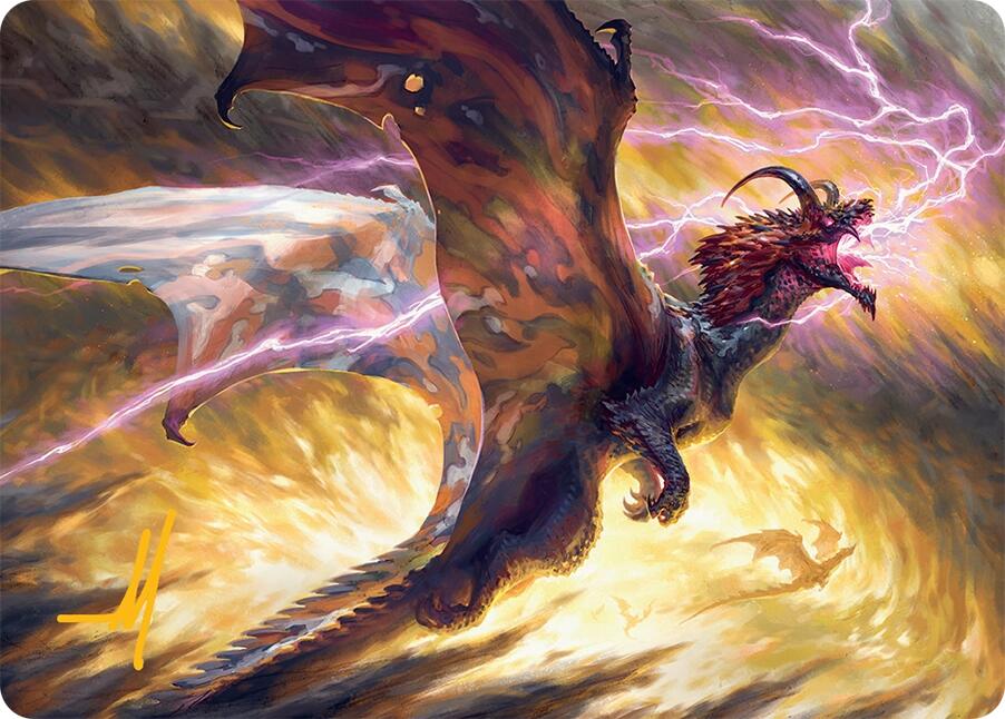 Stormscale Scion Art Card (17/54) (Gold-Stamped Signature) [Tarkir: Dragonstorm Art Series] | Magic Magpie