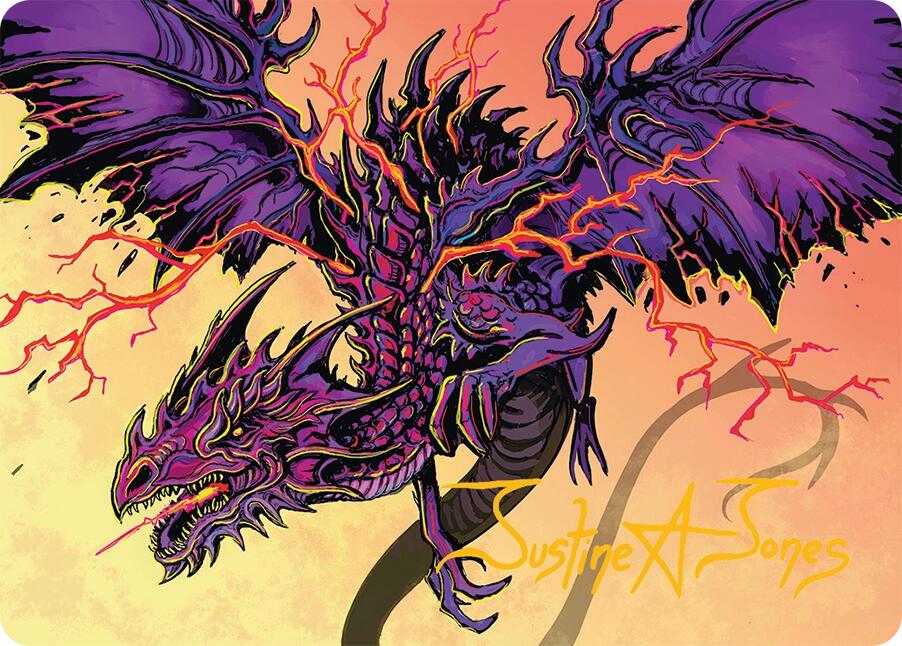 Stormshriek Feral Art Card (35/54) (Gold-Stamped Signature) [Tarkir: Dragonstorm Art Series] | Magic Magpie