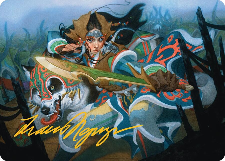 Eshki Dragonclaw Art Card (23/54) (Gold-Stamped Signature) [Tarkir: Dragonstorm Art Series] | Magic Magpie