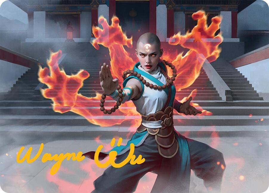 Flamehold Grappler Art Card (24/54) (Gold-Stamped Signature) [Tarkir: Dragonstorm Art Series] | Magic Magpie