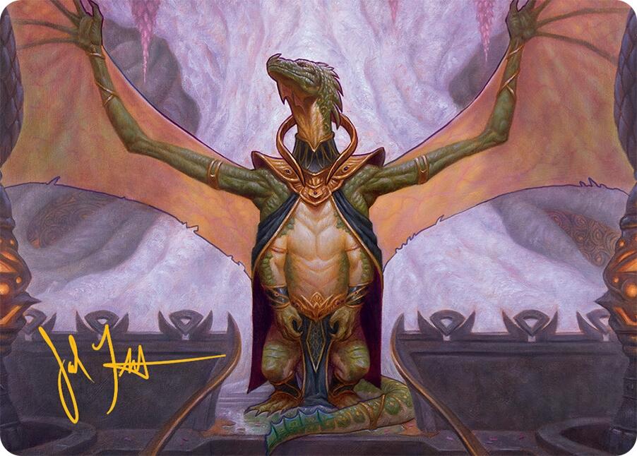 Kheru Goldkeeper Art Card (36/54) (Gold-Stamped Signature) [Tarkir: Dragonstorm Art Series] | Magic Magpie