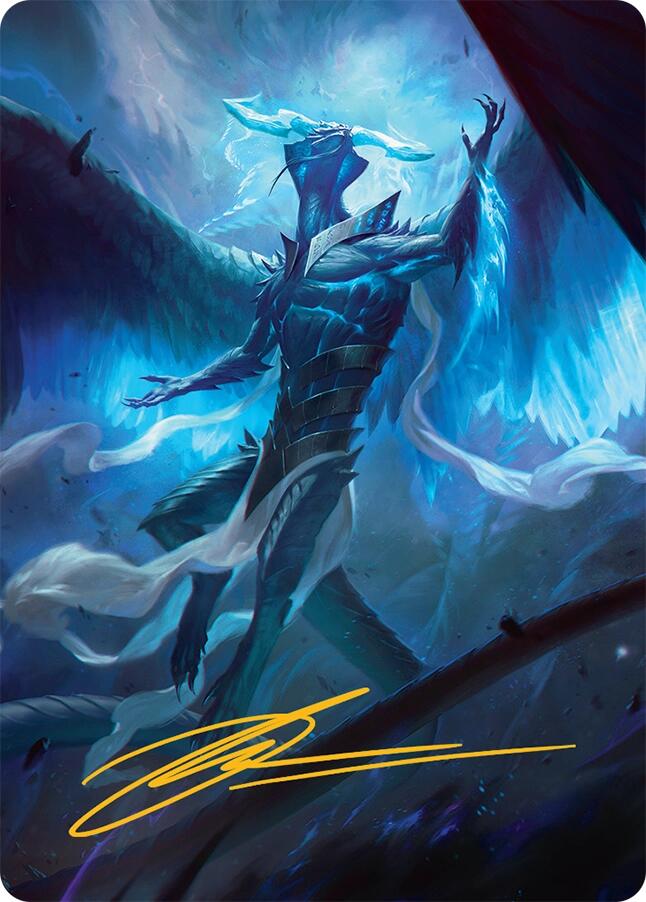 Ugin, Eye of the Storms Art Card (1/54) (Gold-Stamped Signature) [Tarkir: Dragonstorm Art Series] | Magic Magpie