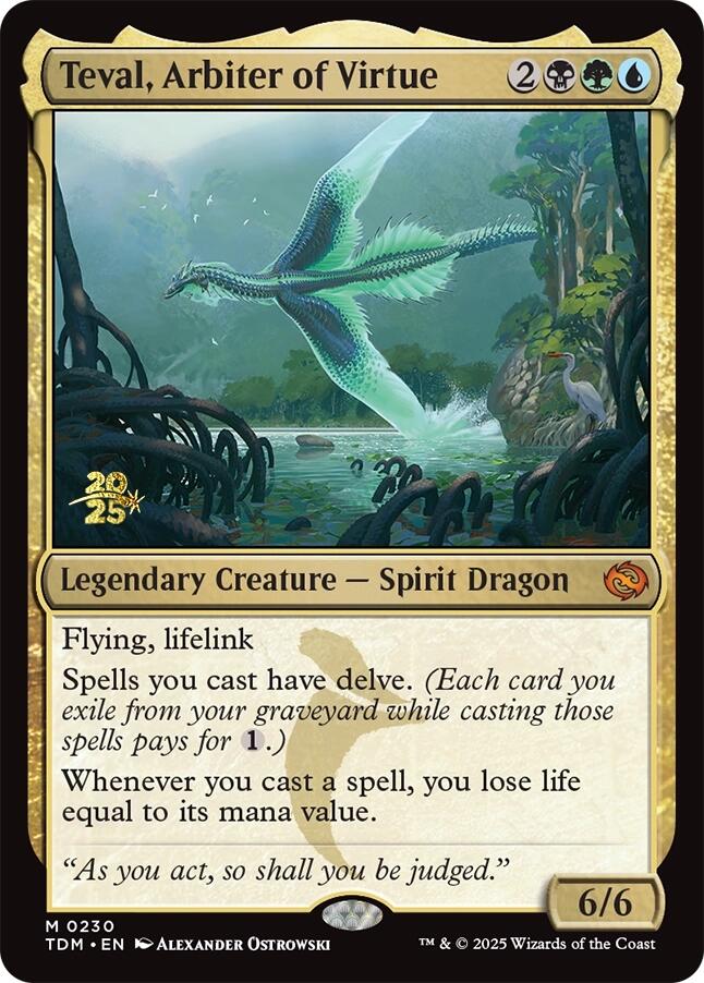 Teval, Arbiter of Virtue [Tarkir: Dragonstorm Prerelease Promos] | Magic Magpie