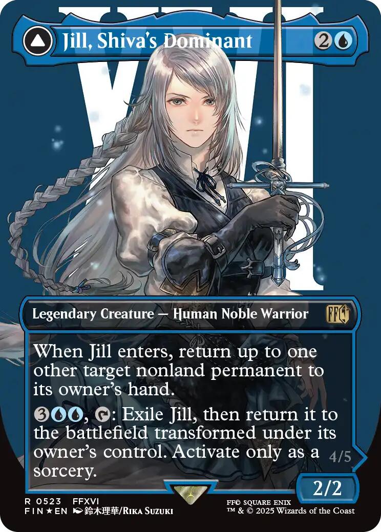 Jill, Shiva's Dominant // Shiva, Warden of Ice (Borderless) (Surge Foil) [FINAL FANTASY] | Magic Magpie