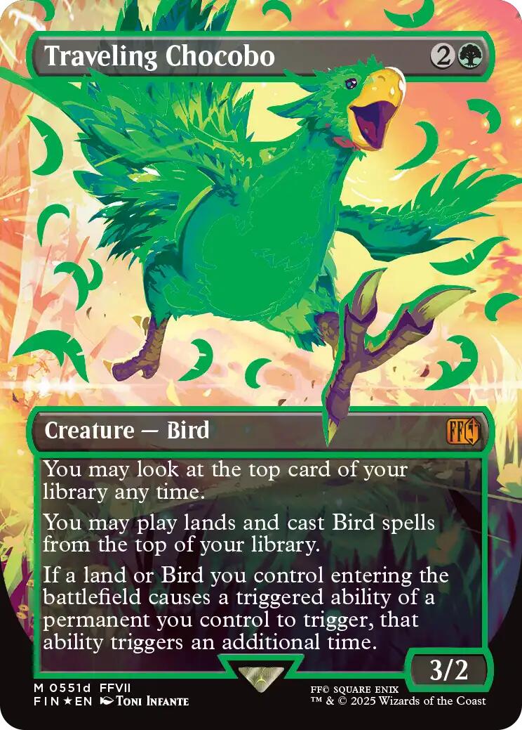 Traveling Chocobo (Borderless) (Neon Ink Green) [FINAL FANTASY] | Magic Magpie