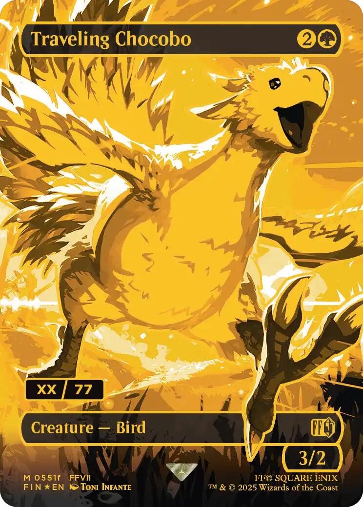 Traveling Chocobo (Borderless) (Serial Numbered) [FINAL FANTASY] | Magic Magpie