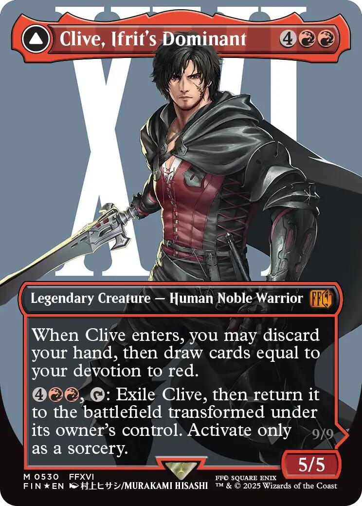 Clive, Ifrit's Dominant // Ifrit, Warden of Inferno (Borderless) (Surge Foil) [FINAL FANTASY] | Magic Magpie
