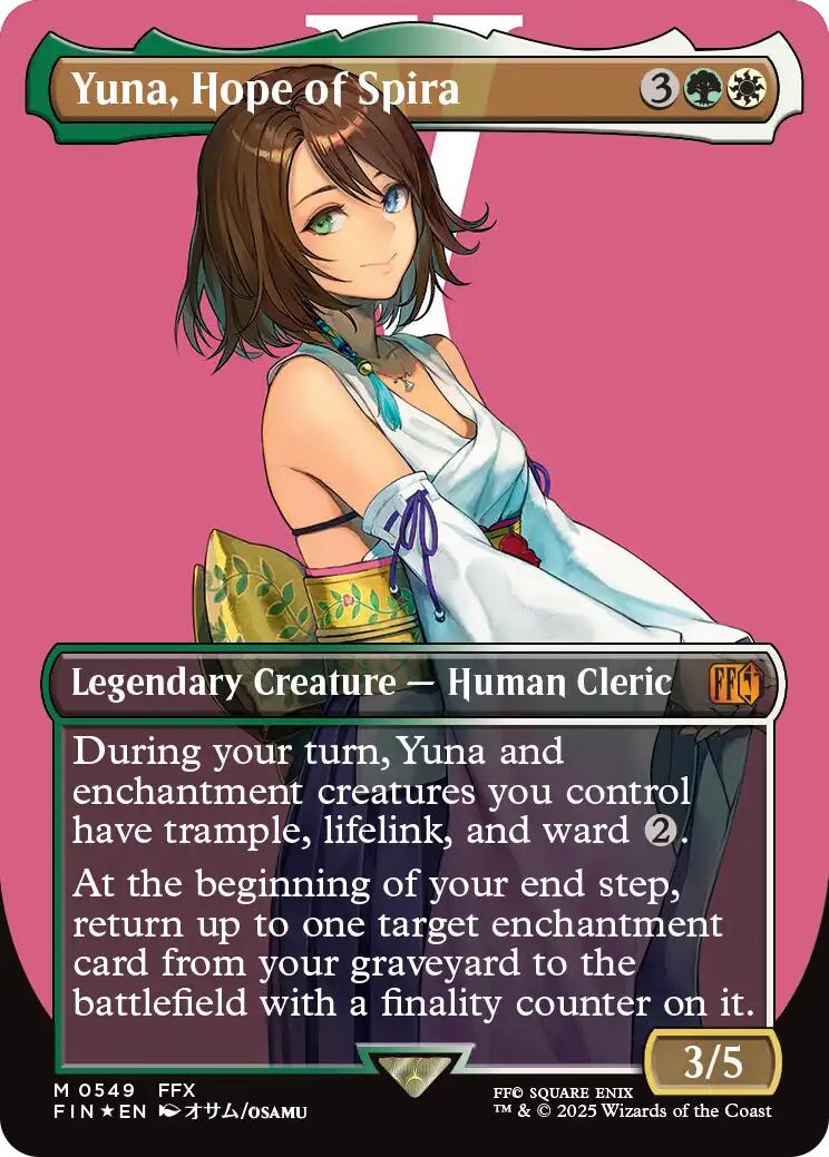 Yuna, Hope of Spira (Borderless) (Surge Foil) [FINAL FANTASY] | Magic Magpie