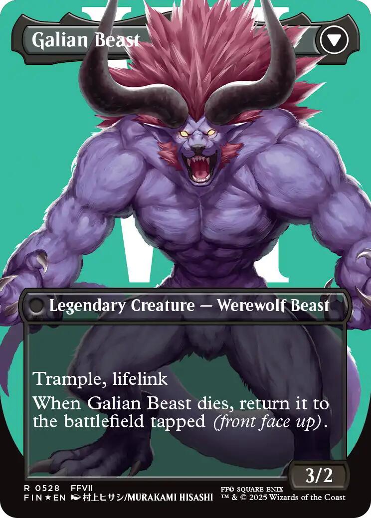 Vincent Valentine // Galian Beast (Borderless) (Surge Foil) [FINAL FANTASY] | Magic Magpie