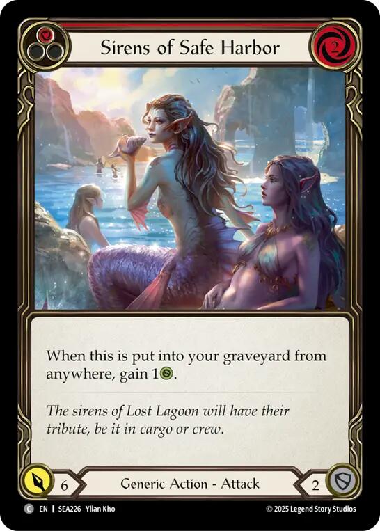 Sirens of Safe Harbor (Red) [SEA226] (High Seas)  Rainbow Foil | Magic Magpie