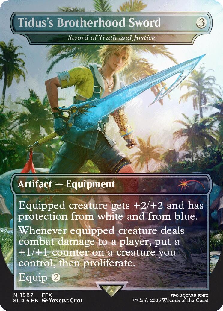 Tidus's Brotherhood Sword - Sword of Truth and Justice (Rainbow Foil) [Secret Lair Drop Series] | Magic Magpie