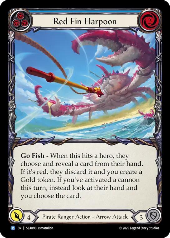 Red Fin Harpoon [SEA090] (High Seas)  Rainbow Foil | Magic Magpie