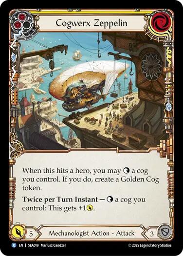 Cogwerx Zeppelin (Yellow) [SEA019] (High Seas)  Rainbow Foil | Magic Magpie