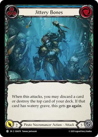 Jittery Bones (Blue) [SEA070] (High Seas)  Rainbow Foil | Magic Magpie