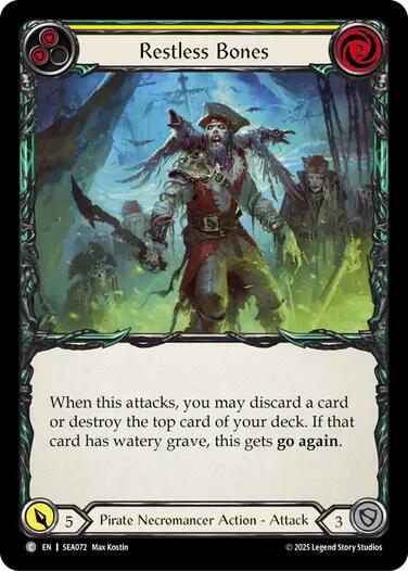 Restless Bones (Yellow) [SEA072] (High Seas)  Rainbow Foil | Magic Magpie