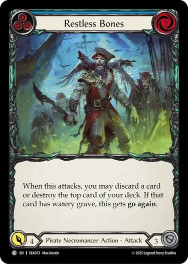 Restless Bones (Blue) [SEA073] (High Seas)  Rainbow Foil | Magic Magpie