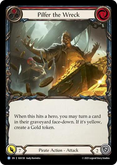 Pilfer the Wreck (Red) [SEA138] (High Seas)  Rainbow Foil | Magic Magpie