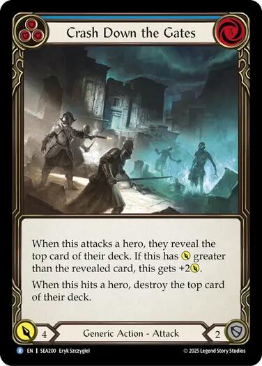 Crash Down the Gates (Blue) [SEA200] (High Seas)  Rainbow Foil | Magic Magpie
