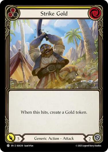 Strike Gold (Yellow) [SEA230] (High Seas)  Rainbow Foil | Magic Magpie