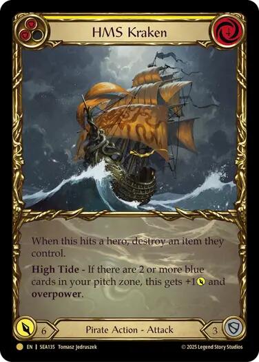 HMS Kraken (Treasure) [SEA135] (High Seas)  Cold Foil | Magic Magpie