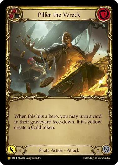 Pilfer the Wreck (Yellow) (Treasure) [SEA139] (High Seas)  Cold Foil | Magic Magpie