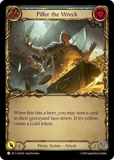 Pilfer the Wreck (Blue) (Treasure) [SEA140] (High Seas)  Cold Foil | Magic Magpie