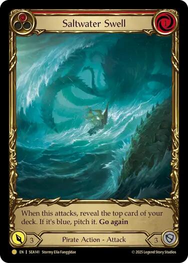 Saltwater Swell (Red) (Treasure) [SEA141] (High Seas)  Cold Foil | Magic Magpie