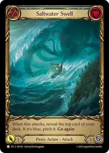 Saltwater Swell (Blue) (Treasure) [SEA143] (High Seas)  Cold Foil | Magic Magpie