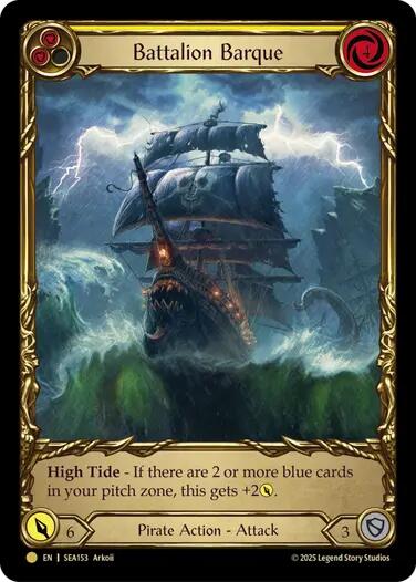 Battalion Barque (Yellow) (Treasure) [SEA153] (High Seas)  Cold Foil | Magic Magpie