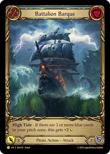 Battalion Barque (Blue) (Treasure) [SEA154] (High Seas)  Cold Foil | Magic Magpie
