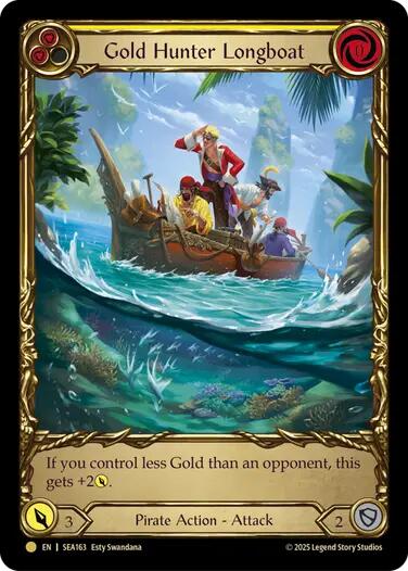 Gold Hunter Longboat (Treasure) [SEA163] (High Seas)  Cold Foil | Magic Magpie