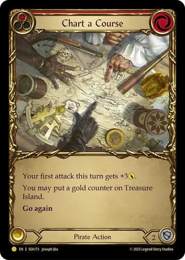 Chart a Course (Red) (Treasure) [SEA173] (High Seas)  Cold Foil | Magic Magpie