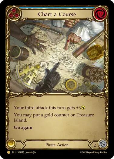 Chart a Course (Blue) (Treasure) [SEA175] (High Seas)  Cold Foil | Magic Magpie