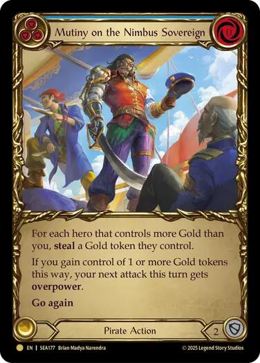 Mutiny on the Nimbus Sovereign (Treasure) [SEA177] (High Seas)  Cold Foil | Magic Magpie