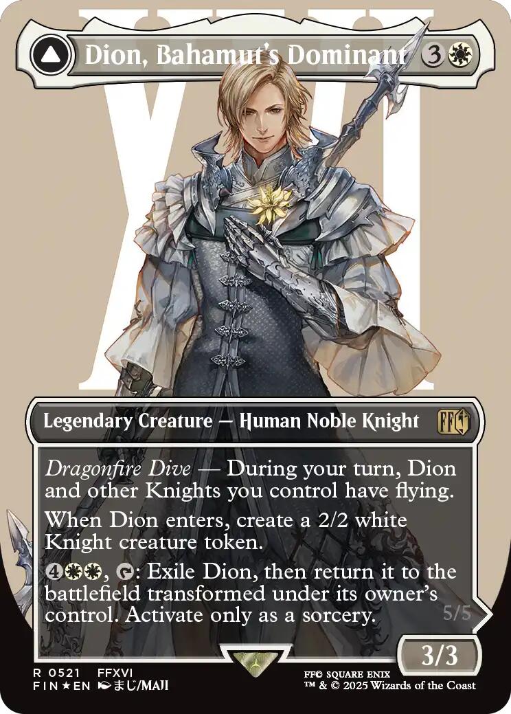 Dion, Bahamut's Dominant // Bahamut, Warden of Light (Borderless) (Surge Foil) [FINAL FANTASY] | Magic Magpie
