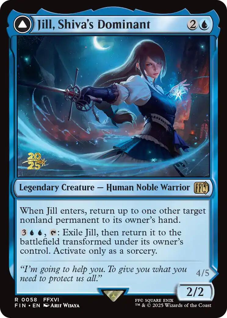 Jill, Shiva's Dominant // Shiva, Warden of Ice [FINAL FANTASY Prerelease Promo] | Magic Magpie