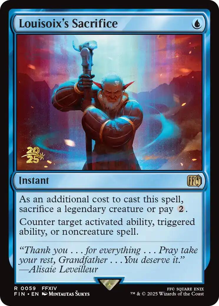 Louisoix's Sacrifice [FINAL FANTASY Prerelease Promo] | Magic Magpie