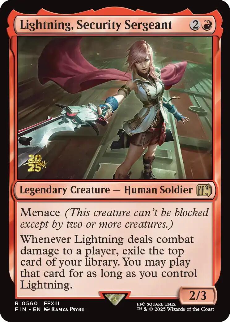Lightning, Security Sergeant [FINAL FANTASY Prerelease Promo] | Magic Magpie