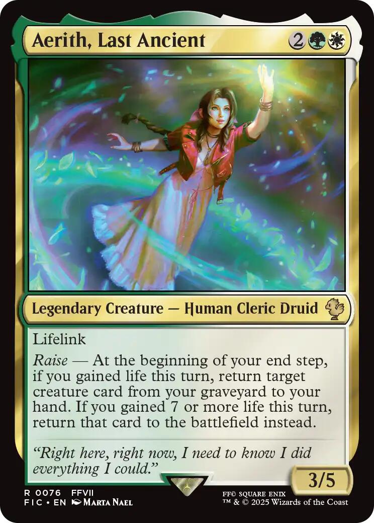 Aerith, Last Ancient (Surge Foil) [FINAL FANTASY Commander] | Magic Magpie