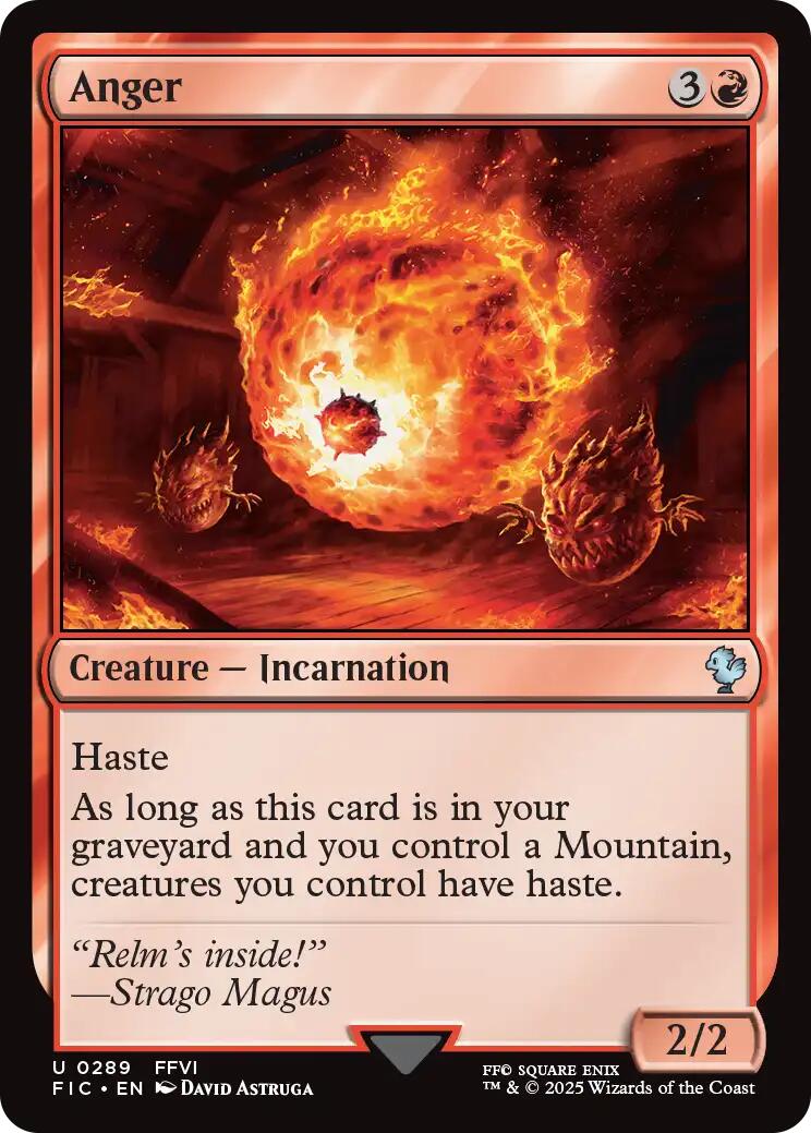 Anger (Surge Foil) [FINAL FANTASY Commander] | Magic Magpie