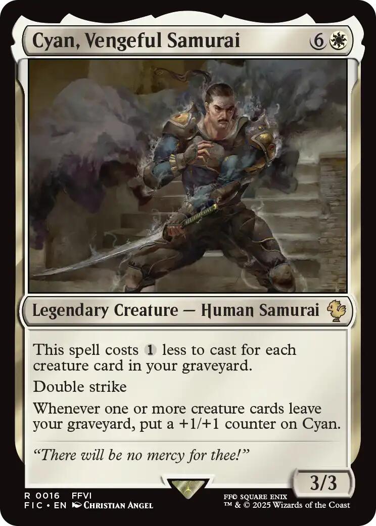 Cyan, Vengeful Samurai (Surge Foil) [FINAL FANTASY Commander] | Magic Magpie