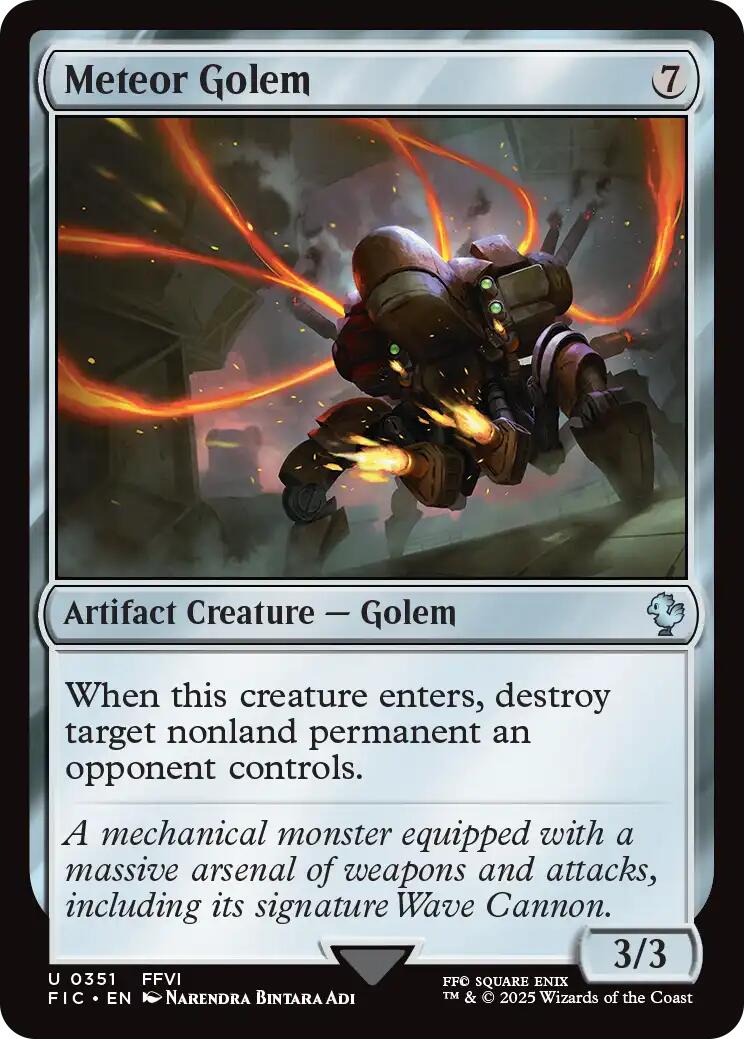 Meteor Golem (Surge Foil) [FINAL FANTASY Commander] | Magic Magpie