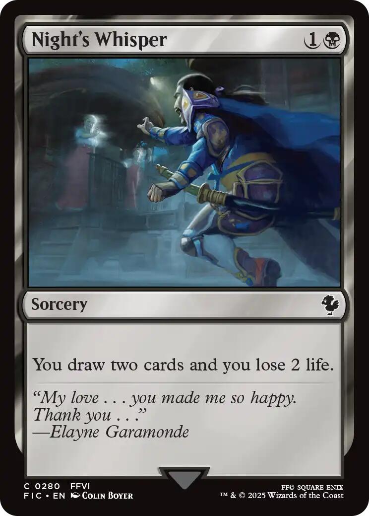 Night's Whisper (Surge Foil) [FINAL FANTASY Commander] | Magic Magpie