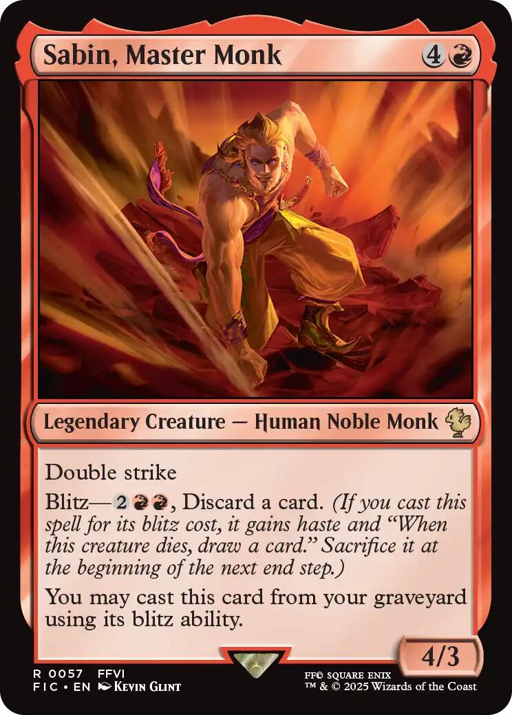 Sabin, Master Monk (Surge Foil) [FINAL FANTASY Commander] | Magic Magpie