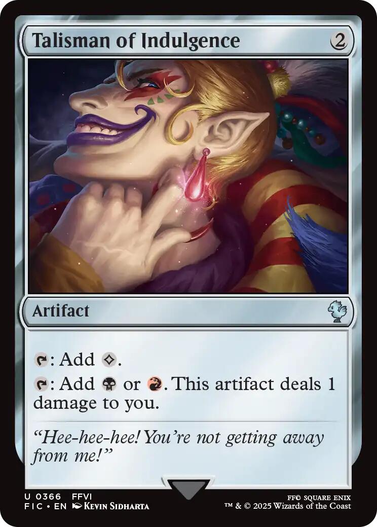 Talisman of Indulgence (Surge Foil) [FINAL FANTASY Commander] | Magic Magpie